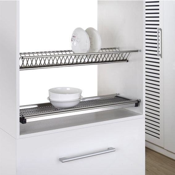 Dual-tier dish rack