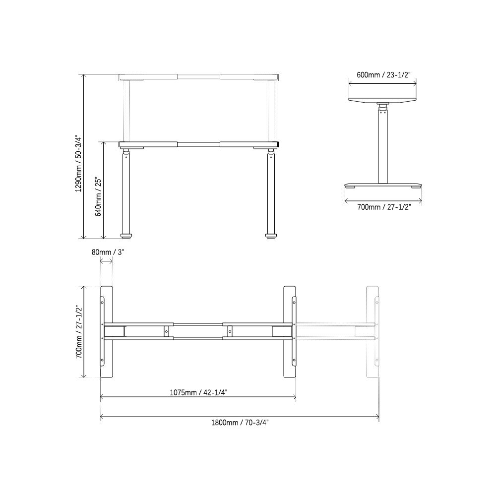 Standing-Desk-（Front-view)