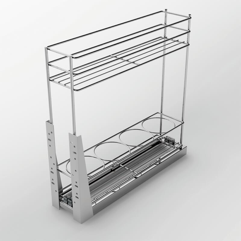 Panier à Tirer d'angle, Organisateur Coulissant d'angle Aveugle d'armoire  de Cuisine, Support à Bouteilles de Rangement Rotatif Domestique avec