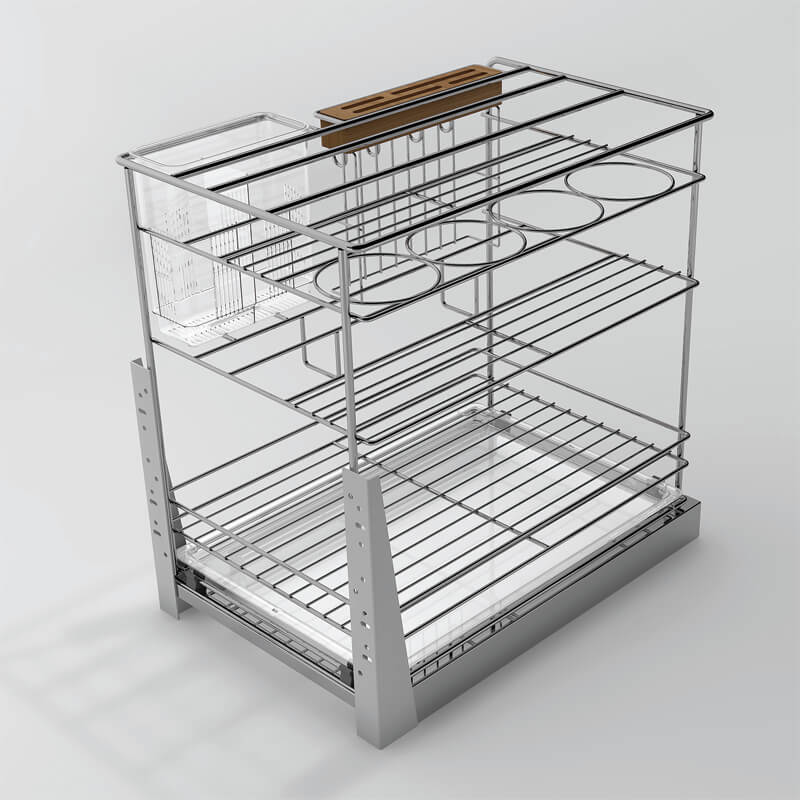 5322UT-BCSC-6-GR - Base Cabinet Pullout Utensil Organizer w/ Blum Soft-Close