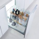 Base Cabinet Pull Out Basket with Knife Holder and Utensil Bin