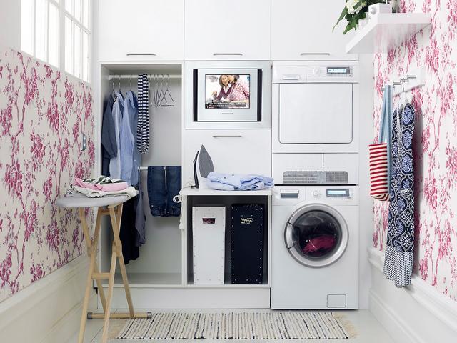 laundry room with normal ironing board