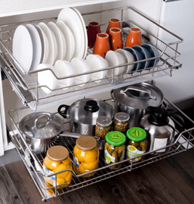 dish pull out basket