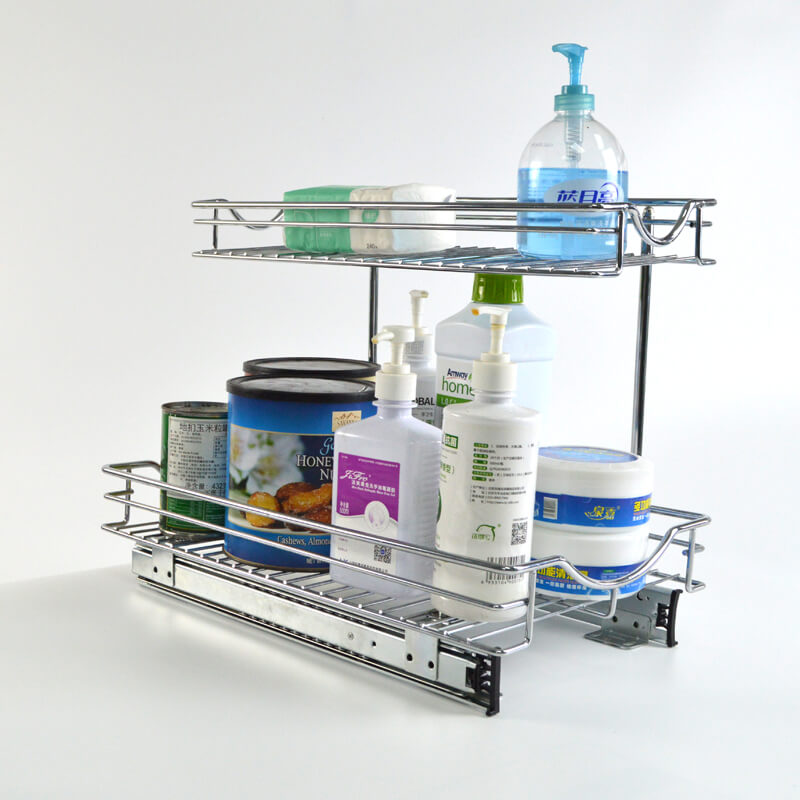 Detachable 2 Tier Under Sink Pull Out Sliding Organizer-3 800