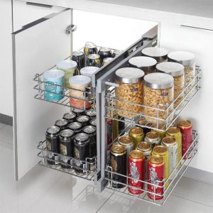 Magic Corner II Blind Corner Slide Out Kitchen Cabinet Organizer Scene 300x300