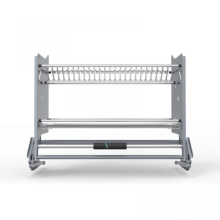 Hidden Dish Drying Rack Pull Down Shelf for Overhead Storage