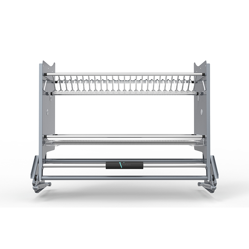 Secador de platos oculto  Estante abatible para almacenamiento superior