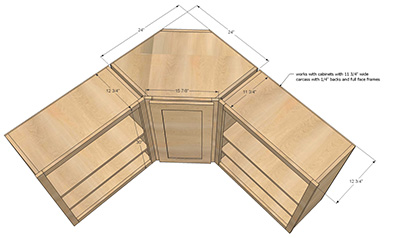 Wall Diagonal Corner Cabinet 3