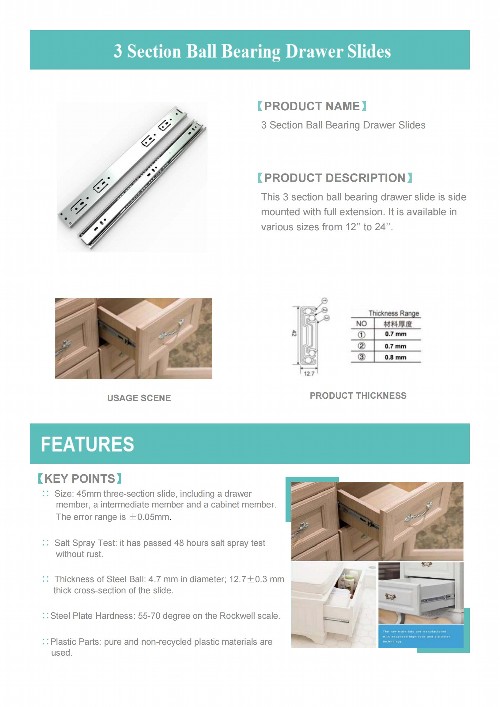 3 3 SECTION BALL BEARING SLIDES 00