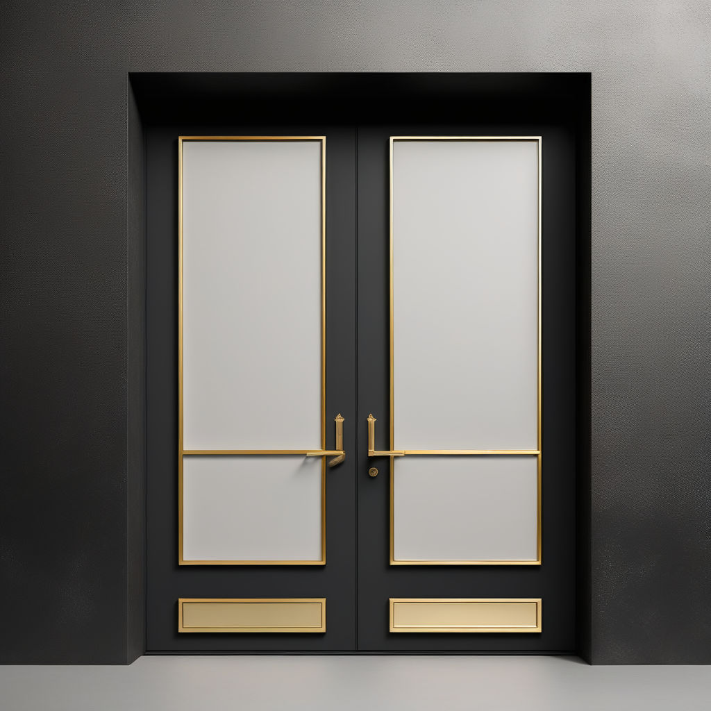 Black Door With Gold Hinge