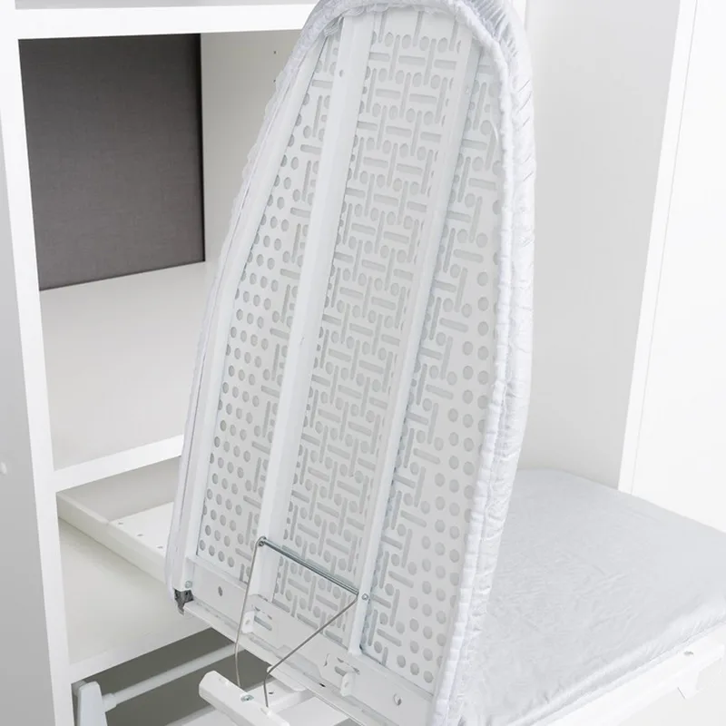 Folding ironing board with the front section raised