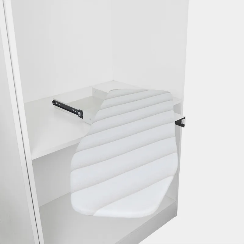 Pull out ironing board rotated from cabinet