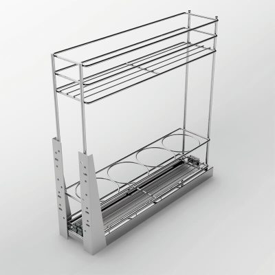 Base Cabinet Pull Out Basket with Knife Holder and Utensil Bin 150